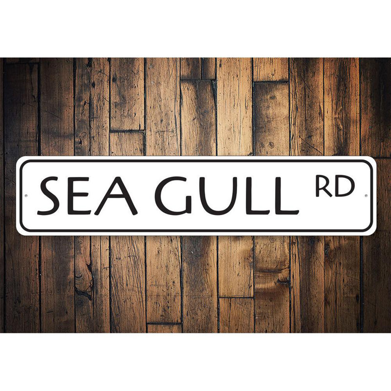 Panneau en aluminium Sea Gull Road, H 4 po x l 18 po x P 0,04 po