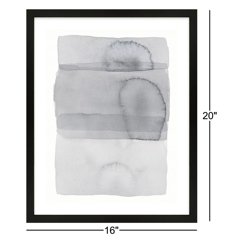 «Gray on Gray 8» par Jacques Pilon - Art mural encadré, H 20 po x l 16 po, Cadre noir