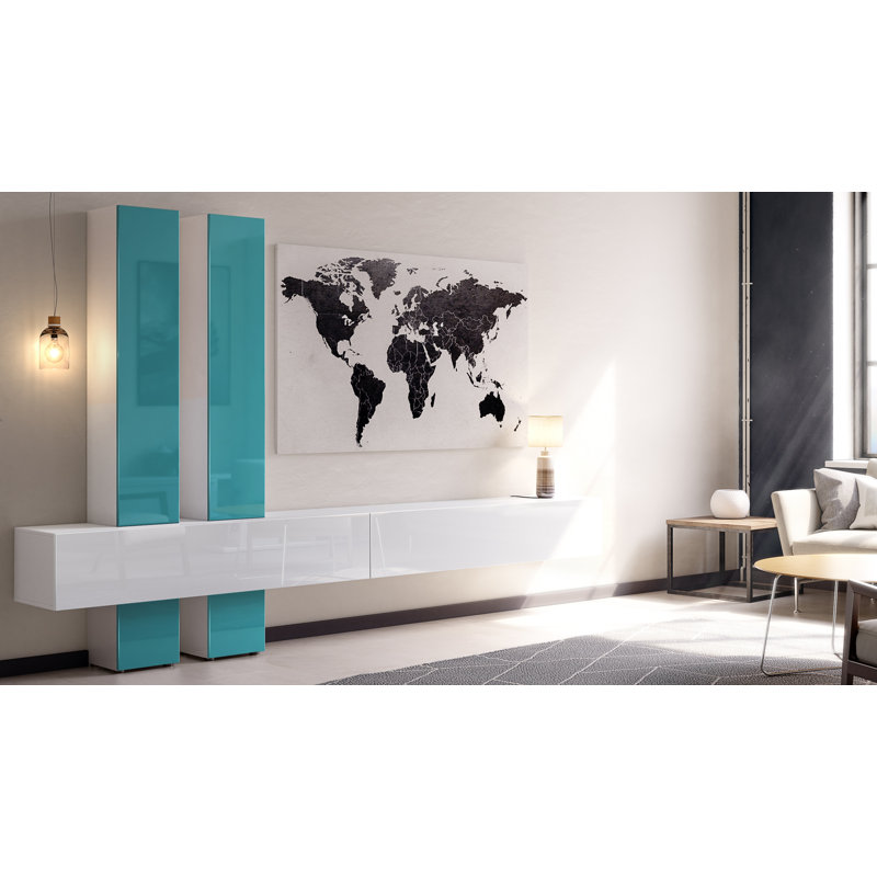 Ajo TV Stand, Petrol and White