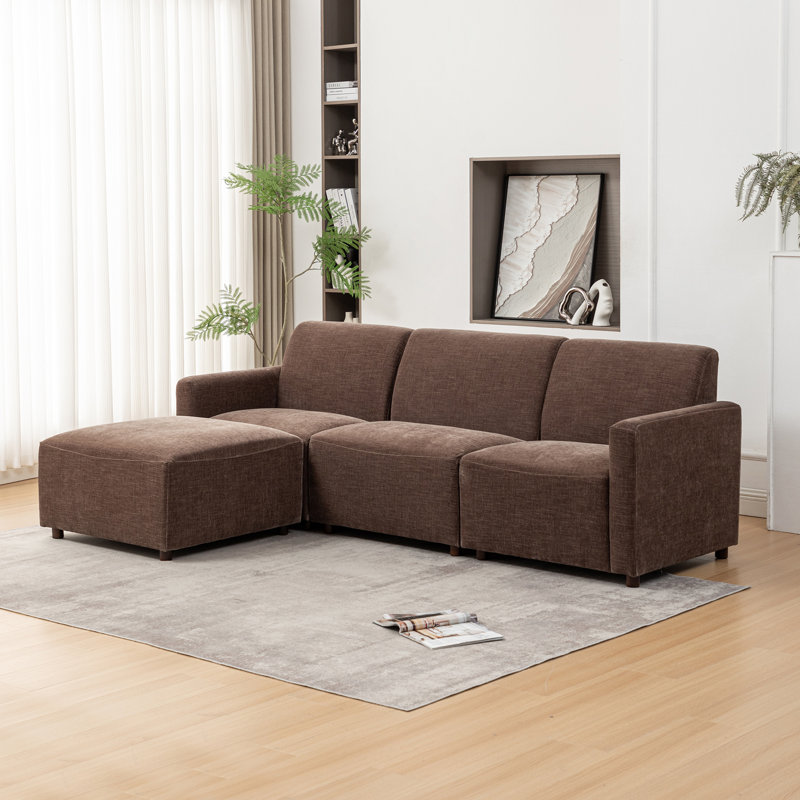 Canapé modulaire 4 pièces Orndorff - brun écorce