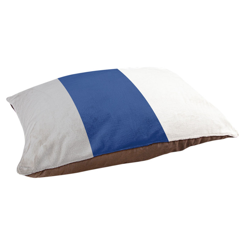 Coussin rectangulaire designer Los Angeles, Petit (L 18 po x l 28 po), Gris / bleu royal / blanc