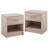  2 PCS Nightstand w/ Drawer Side Table w/ Slide-out Drawer Open Storage Shelf Natural & White-1213706619