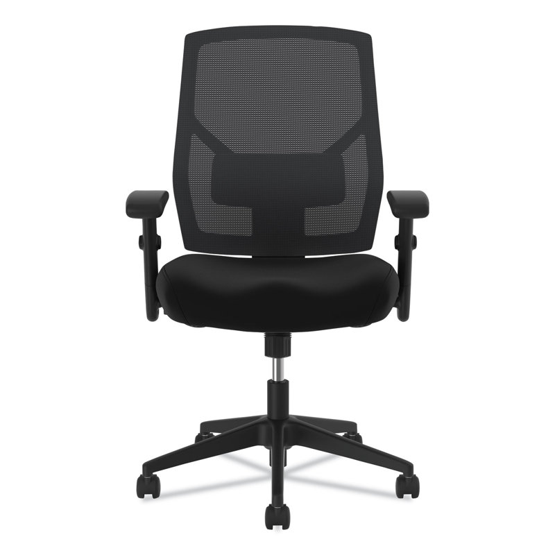 Black Mesh High-Back Swivel Task Chair with Adjustable Arms