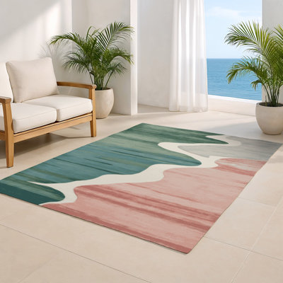 Watercolor Gray Indoor and Outdoor Area Rug