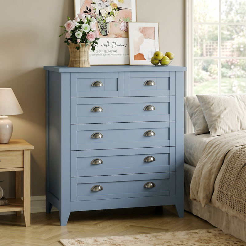 Commode 6 tiroirs Coastal Blue