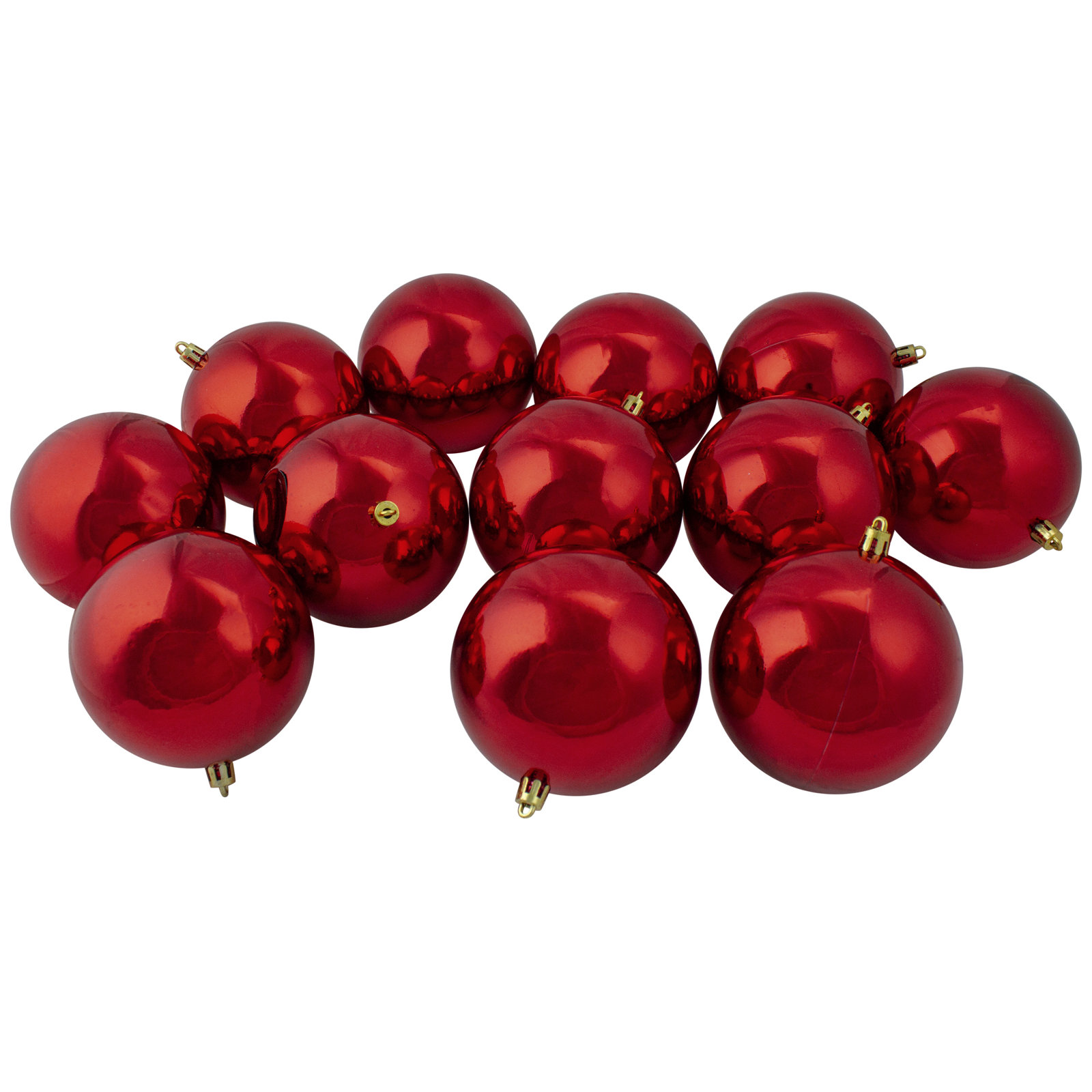 Shatterproof Shiny Christmas Ball Ornaments, Red