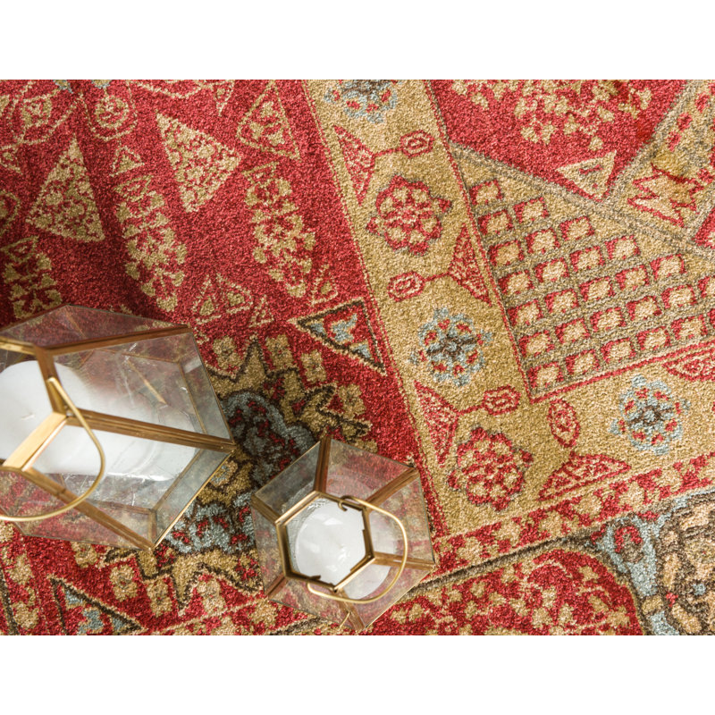 Tapis oriental rouge Ophelia, Rectangle 3 pi 3 po x 5 pi 3 po