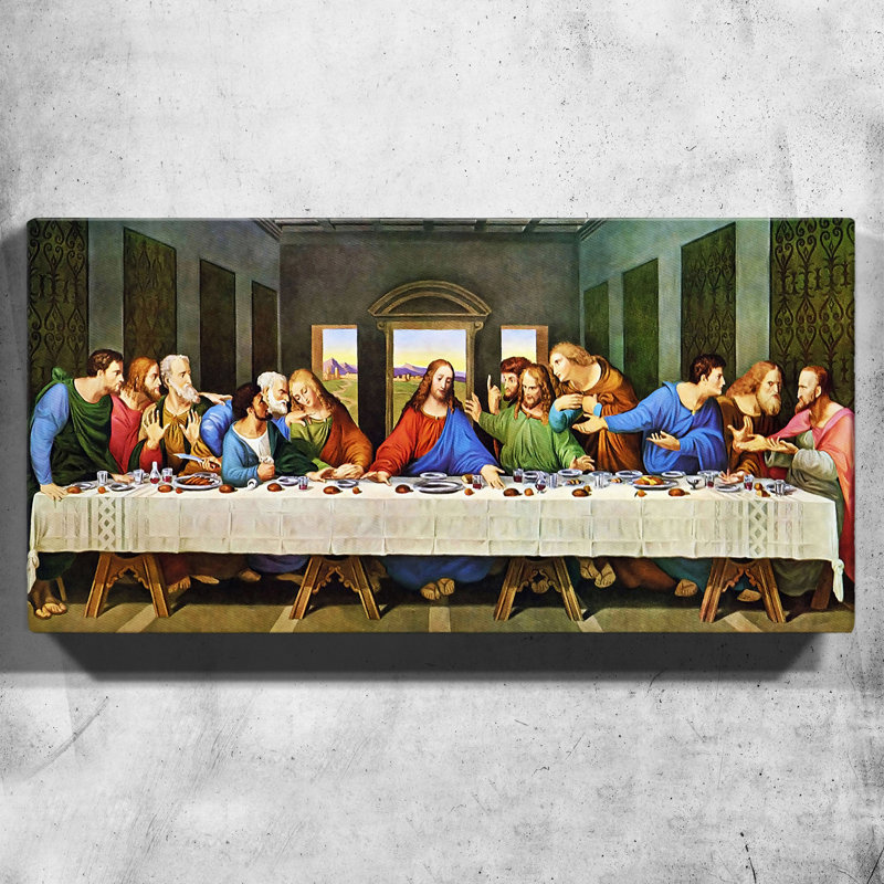 The Restored Last Supper by Leonardo Da Vinci - Wrapped Canvas, 38cm H x 76cm W