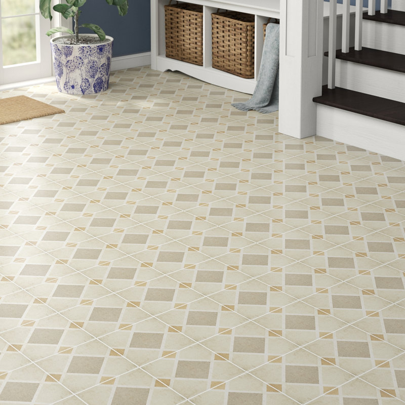 Carreau de porcelaine 8 po x 8 po Encausto, Losange chaud