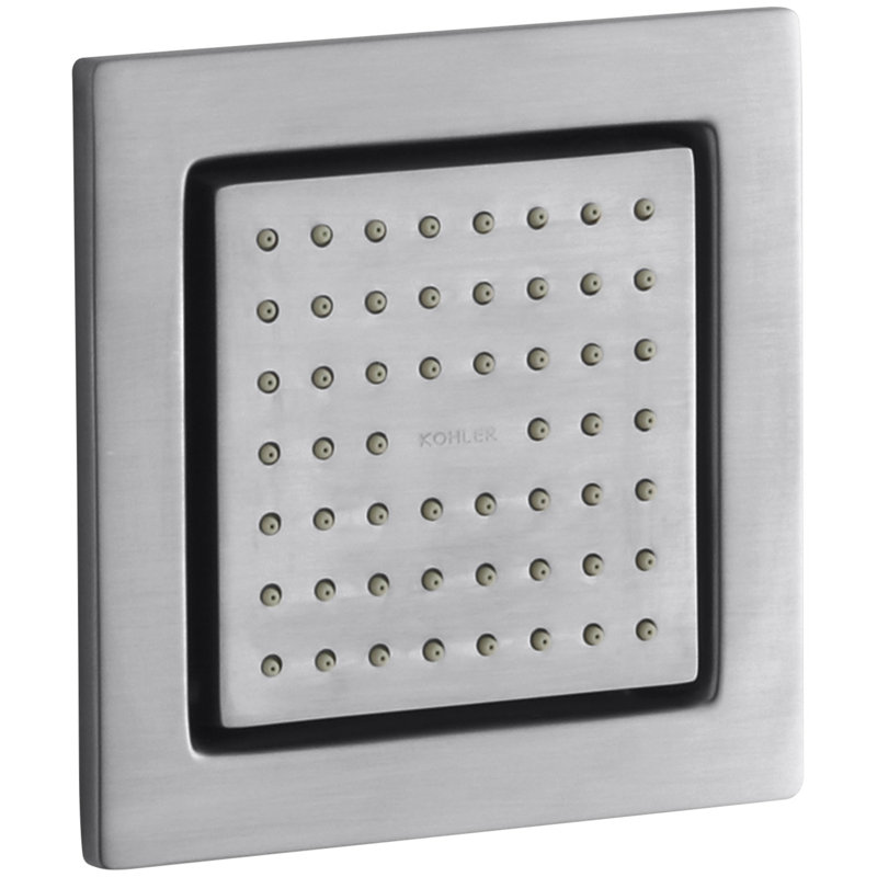 WaterTile Square Adjustable Body Spray, Brushed Chrome