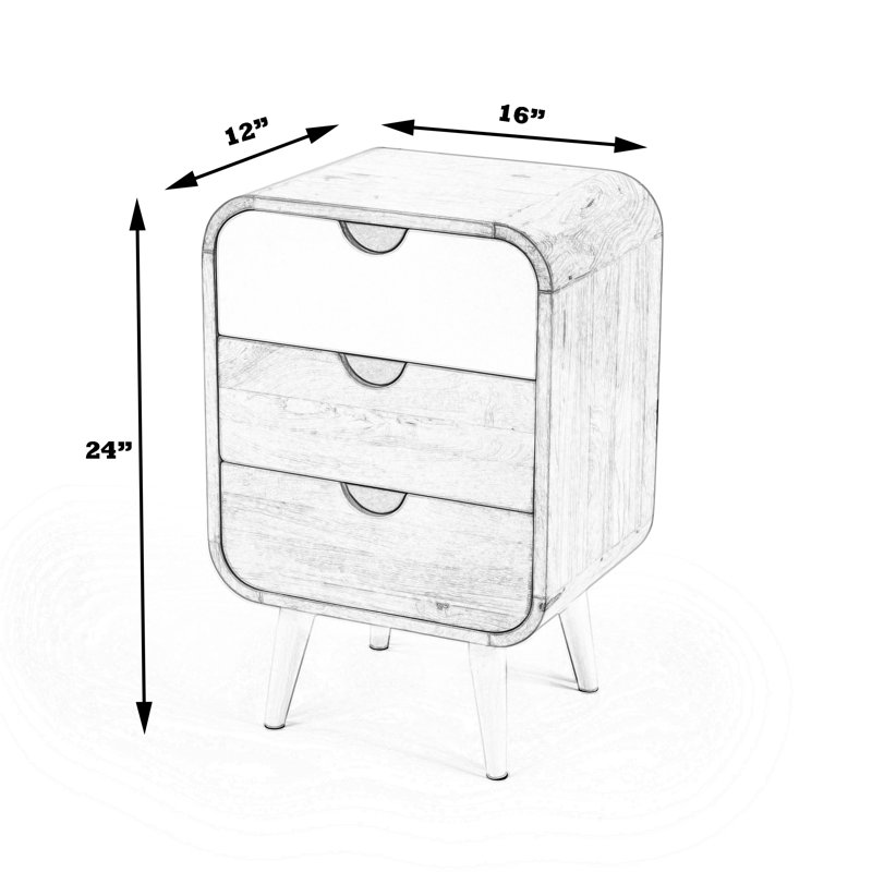 Danville Modern Nighstand, White