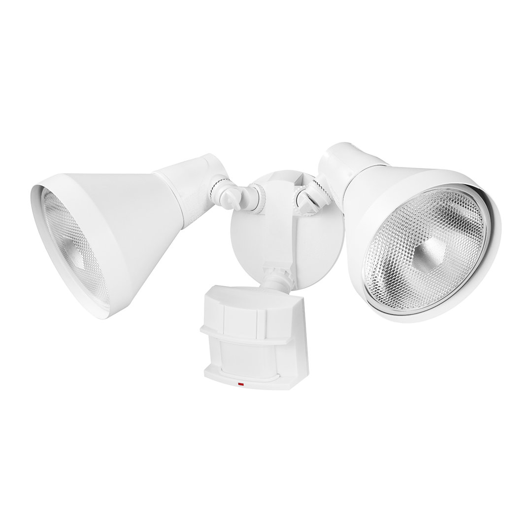 2 - Head Hardwired Outdoor Security Flood Light with Motion Sensor Globe Electric Company Fixture 
