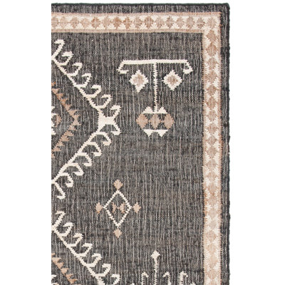 Mickie Black/Ivory Southwestern Jute Rug