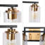 Nayomee 4 - Light Dimmable Modern Black/Brass Vanity Light with Seeded Glass-107134581