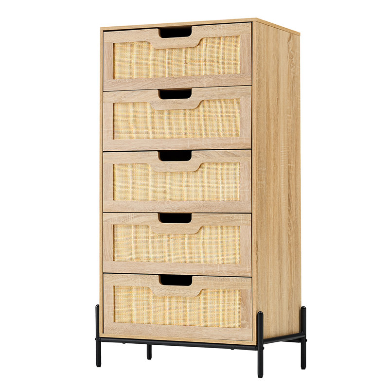 Commode d'appoint en fer Analeah, Bois