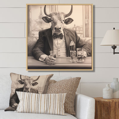 Vache ayant une boisson III - impression