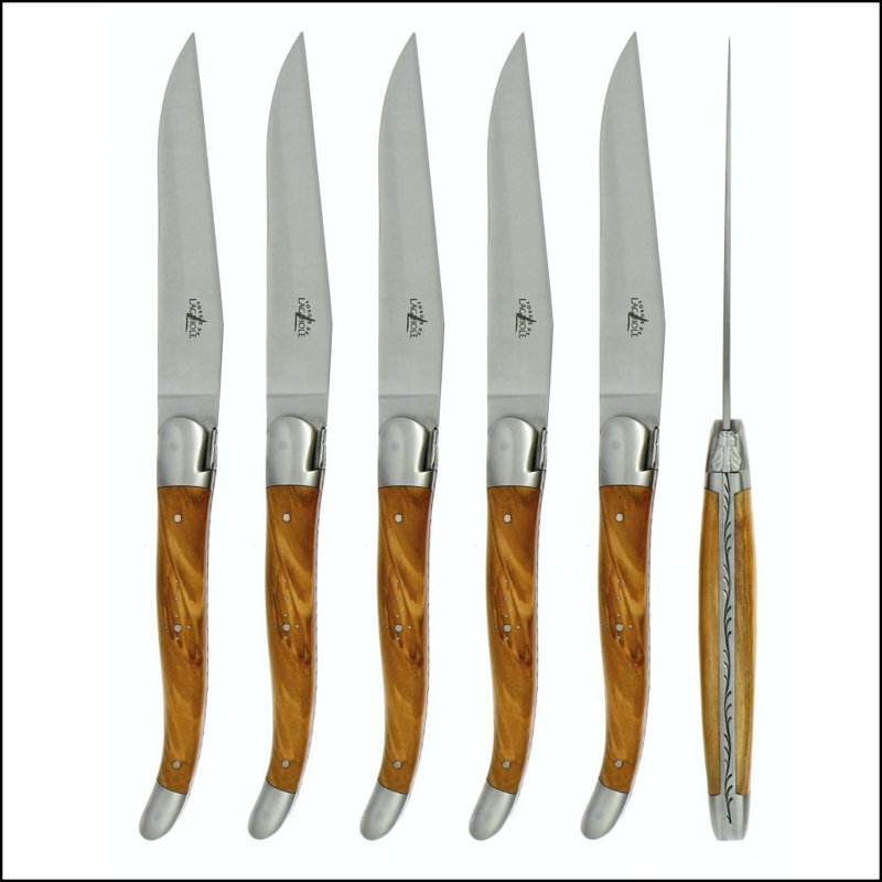 Ensemble de couteaux à steak 6 pièces Forge De Laguiole, Marron clair
