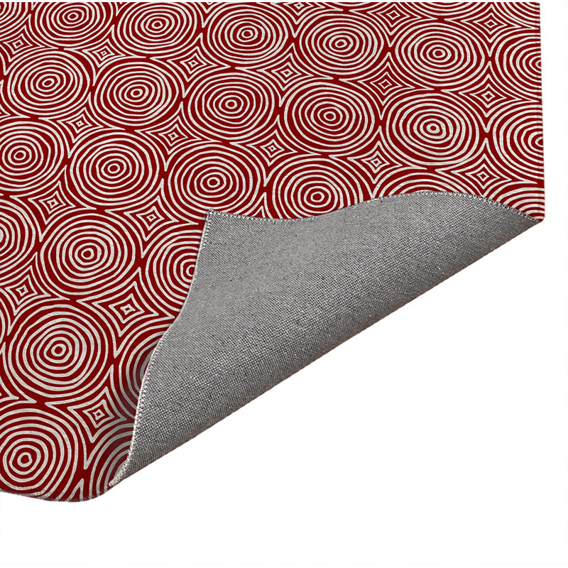 Tapis de cuisine Rolling Circles, Rectangle 2' x 3', Cranberry Red Geometric