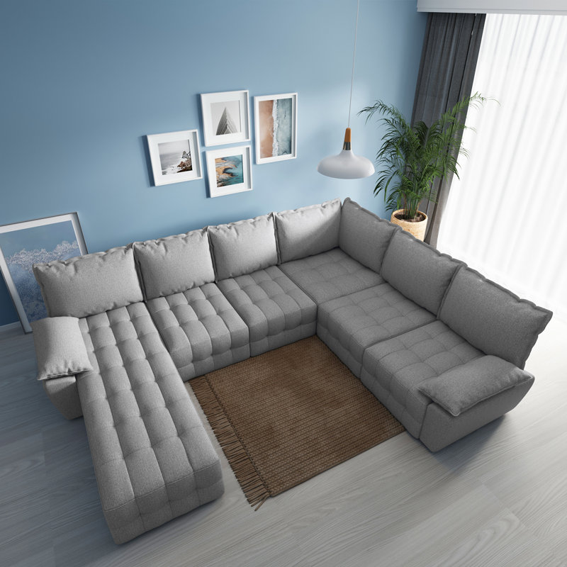Jetzael Upholstered U-Shaped Sectional Right Hand Facing