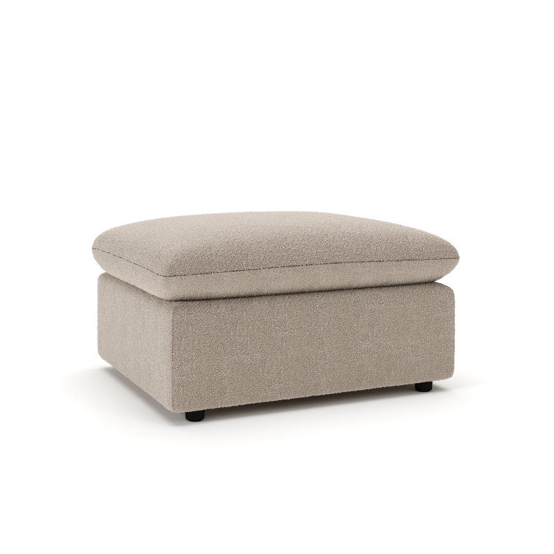 Repose-pieds Kallie, Tissu bouclé gris Château Davis