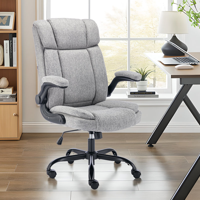 Fauteuil de direction ergonomique à haut dossier avec accoudoirs rabattables Kroen (gris), Gris