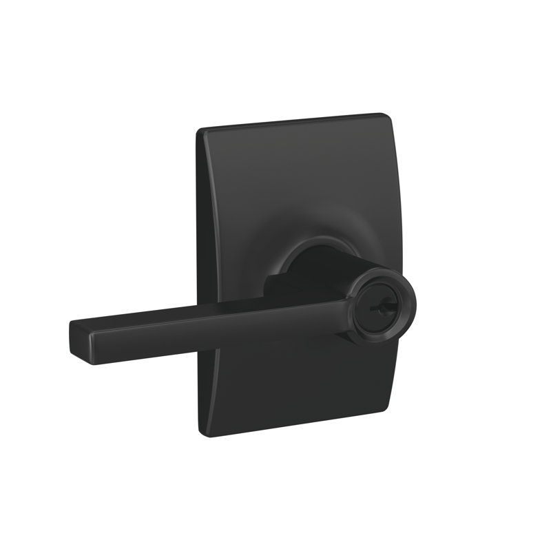 Levier de porte à clé Latitude, Noir mat, Oui