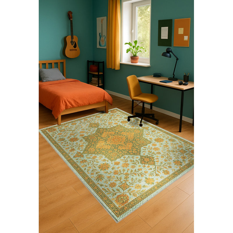 Tapis beige tissé traditionnel Mosso, 3'11" x 5'11"