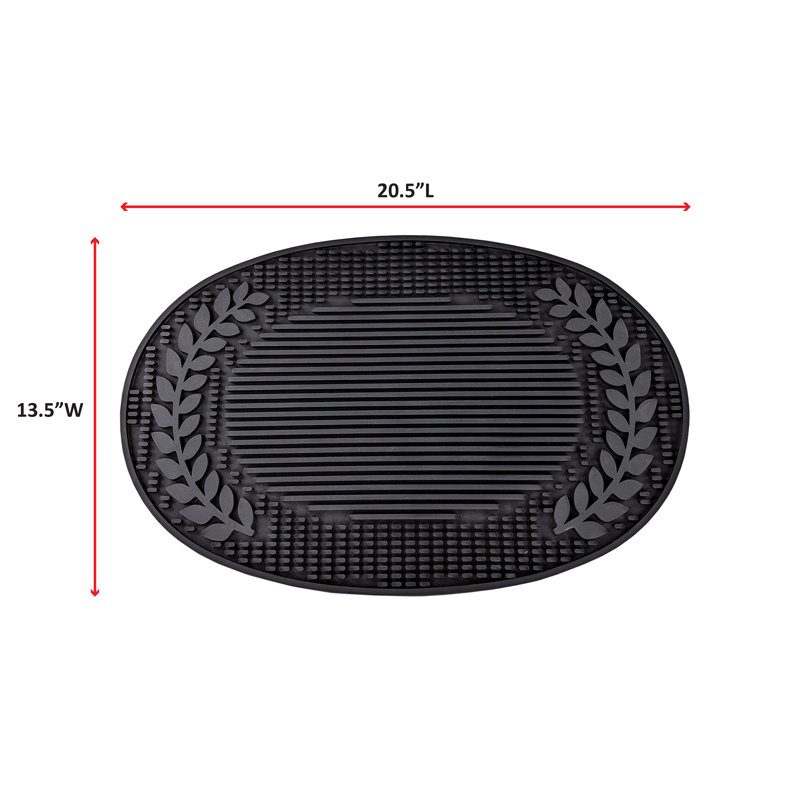 Large Black PVC Oval Bar and Dish Drying Mat