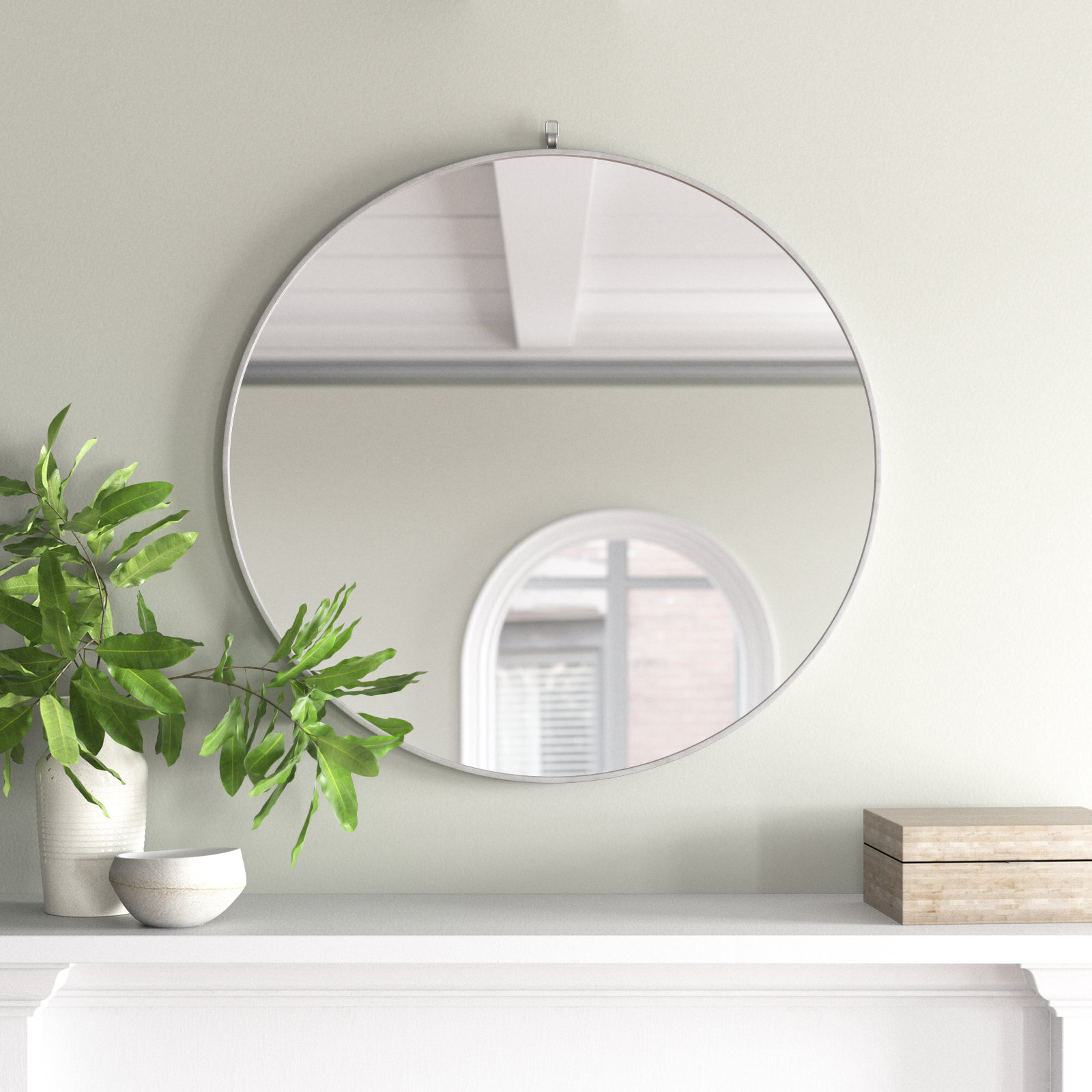 Cassie 48" Accent Mirror, Silver, 36" x 36" 