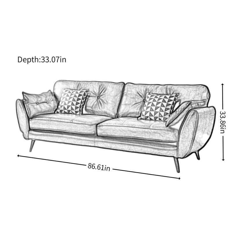 Modern Minimalist Classic Sofa, Beige