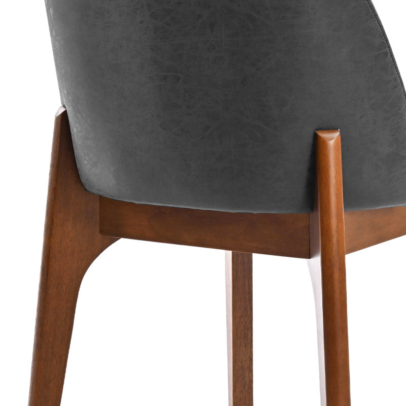  Ensemble de 6 chaises de salle à manger en similicuir Bason, Gris anthracite foncé, 6