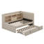 Lit de jour simple rembourré avec lit gigogne, tablettes de rangement, port USB et prise-113495193