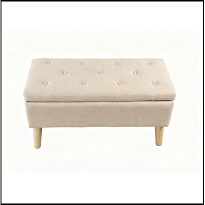 Upholstered Bench with Flip-Top Storage and sturdy legs