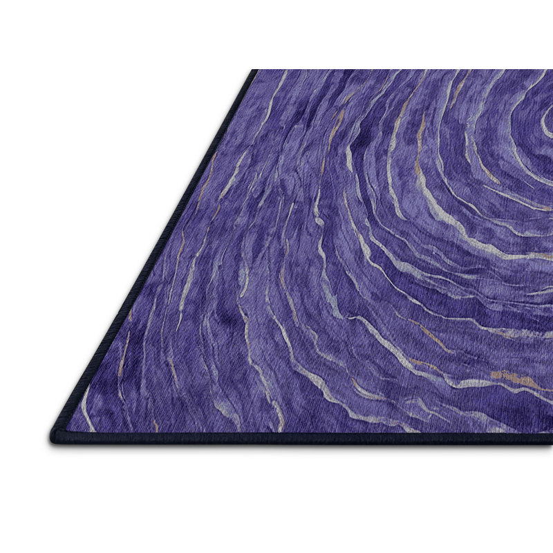 Tapis mauve lavable à la machine, Carré 5 pi