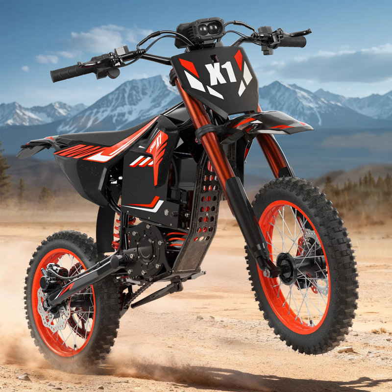 Electric Motorcycle For Adult, Off-Road Racing, 3600W Powerful Motor,60V 23.4Ah Long-Range Battery,Maximum Load Capacity: 350 Lbs, Electric Bicycle, Front And Rear Dual Shock Absorbers, Features Dual Hydraulic Disc Brakes，Britihday Gift