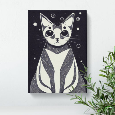 Mystical Cat Abstract - Wrapped Canvas