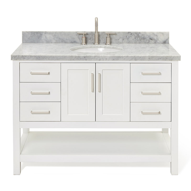 Magnolia Bath Vanity Oval Basin S049SCWOV, White, Oval