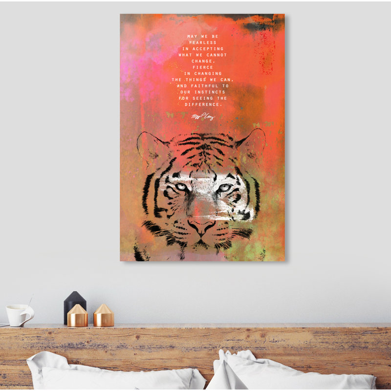 «Tiger», impression sur toile, H 15 po x l 10 po x P 1,5 po
