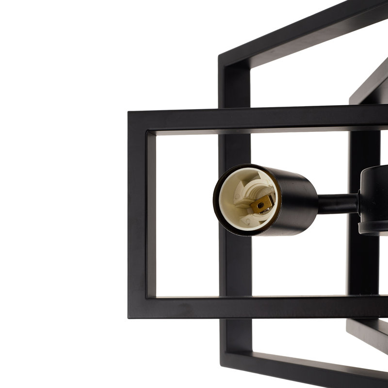 Iron Semi Flush Mount, Black