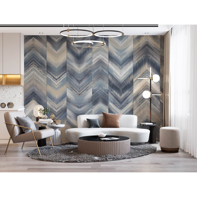 Murale Modern, L 117,96 po x l 175 po, Bleu