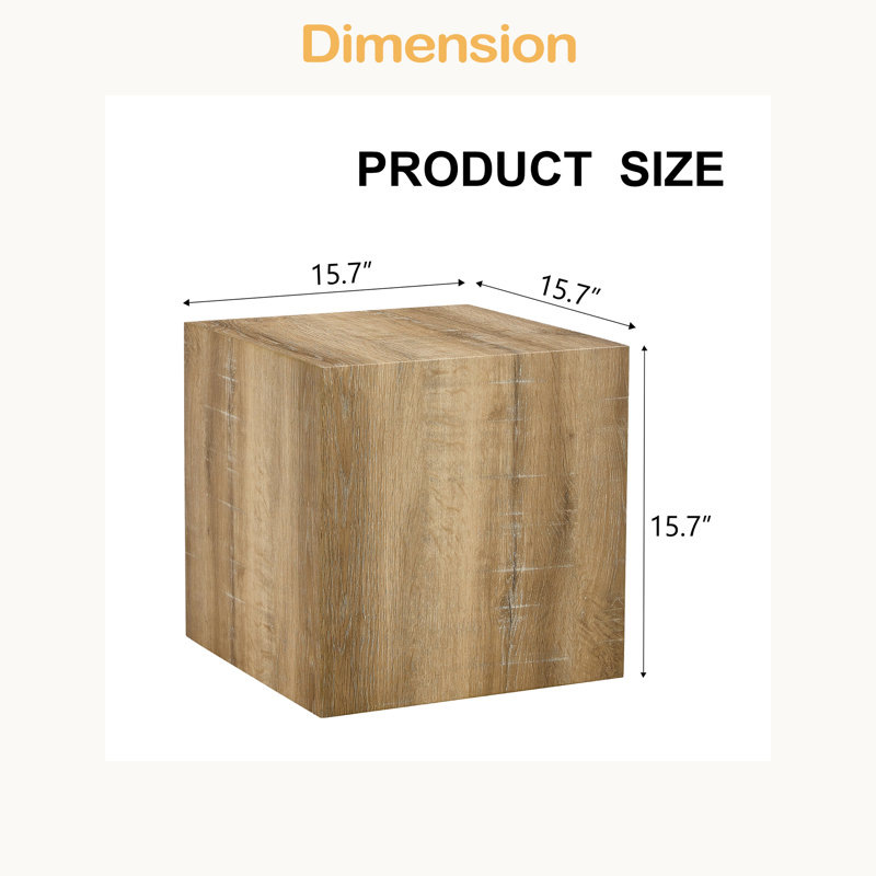 Table basse 15,7 * 15,7 * 15,7 pouces en bois aggloméré à texture de marbre - Design luxueux, décoration parfaite pour le salon.