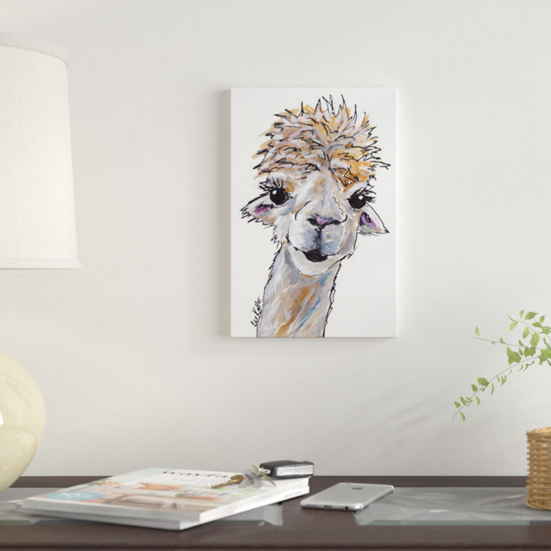 « ange the alpaca », reproduction d’impression sur toile, H 26 po x l 18 po x P 1,5 po, Toile tendue