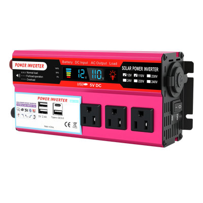 12V to 110V Inverter, 5000W Car Power Inverter with 3AC+3USB+1Type-C Ports, ideal for Camping & Outdoor Emergency Use