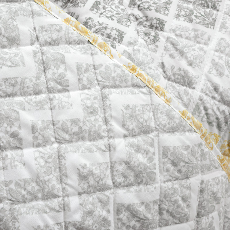Lush Decor Medallion Ombre Reversible Throw Blanket, Yellow/Gray