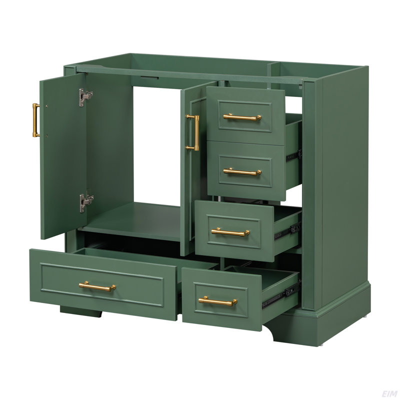 Meuble-lavabo vert 36 po (lavabo non inclus) [armoire seulement]