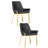 Pangea Home Hudson Tufted Upholstered Arm Chair - Dining Chairs Set of 2 – Modern Upholstered Accent Chairs for Kitchen, Dining Room, Living, or Breakfast - Vegan Black Leather with Gold Legs-33064639-33064638