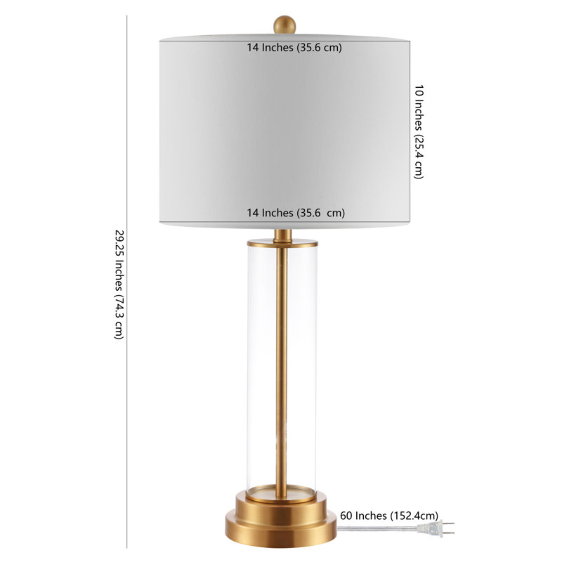 Cassian Art Deco Inspired Clear Glass & Gold Table Lamp