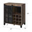 Armoire à vin en chêne noir et rustique avec verre obscur pour un rangement impressionnant