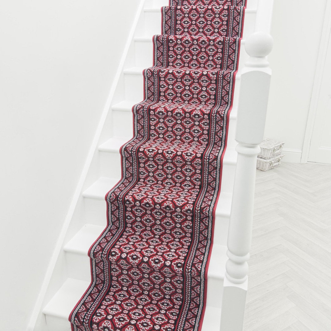 Heriz Dark Red Stair Runner – Soft & Durable Carpet Runner for Stairs & Staircases, Multiple Lengths