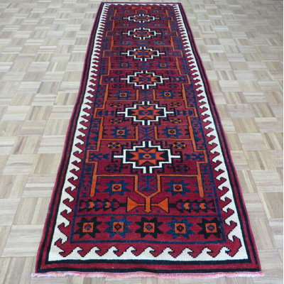 Bechtold One-of-a-Kind 3'2" X 10'5" Runner Wool Area Rug in Red